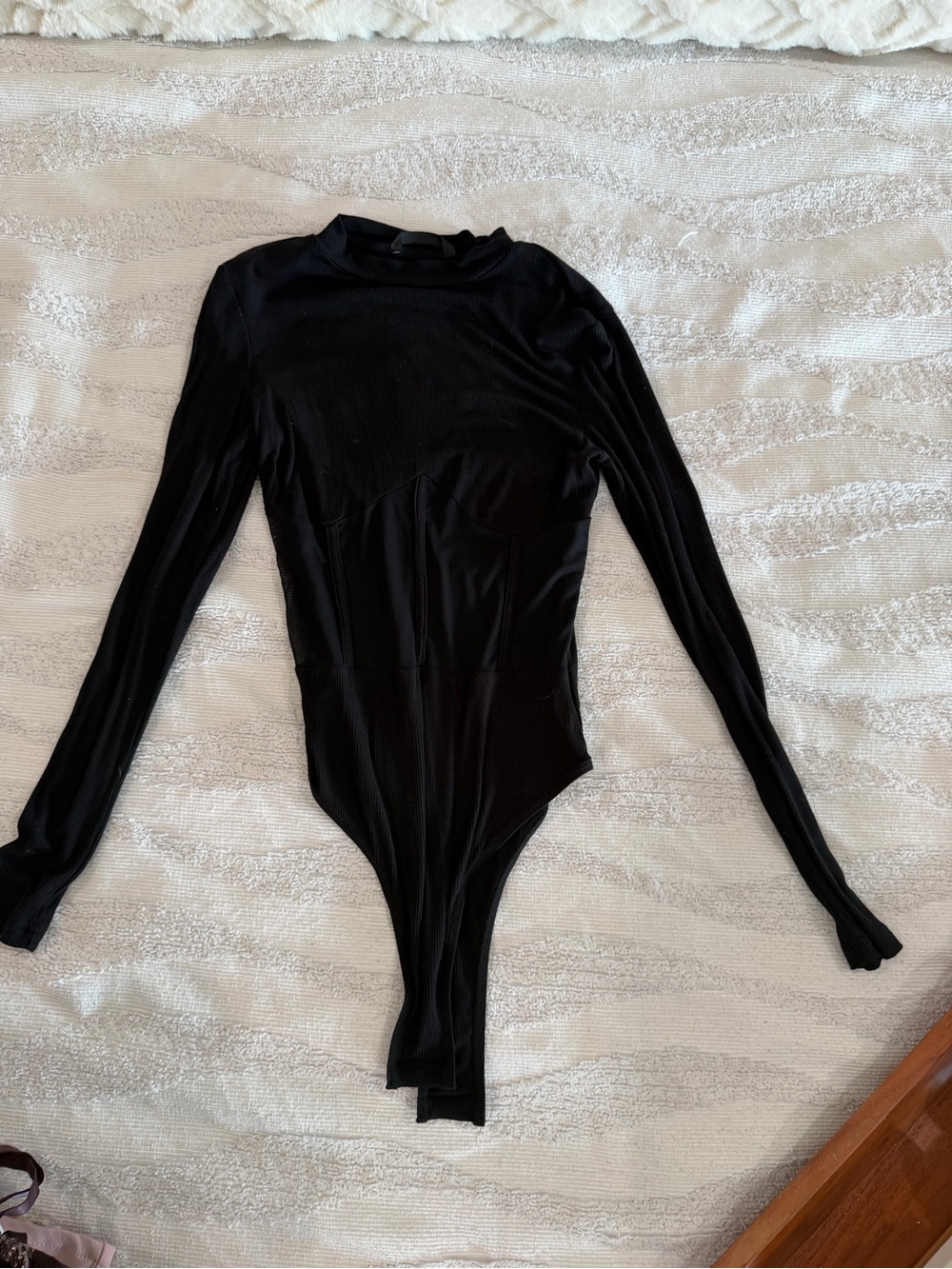 Black Long Sleeve Mock Neck Bodysuit